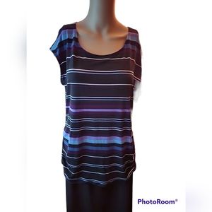 Christopher & Banks Multi Color Striped Blouse Size M